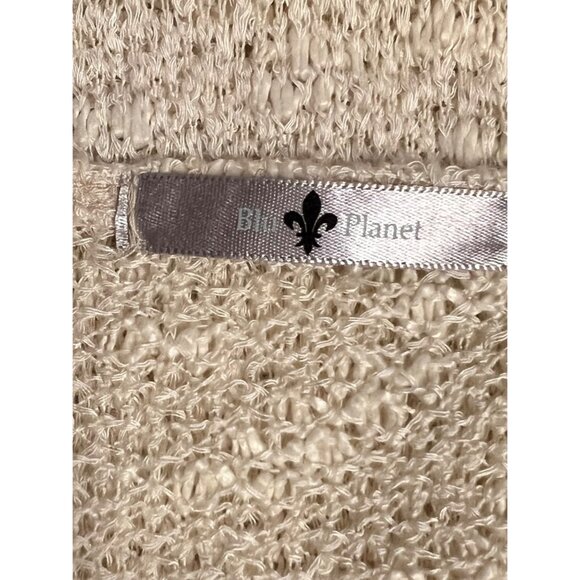 Beige Blu Planet Long Open Knit Duster Cardigan With 3/4 Sleeves Made In USA - Picture 11 of 14